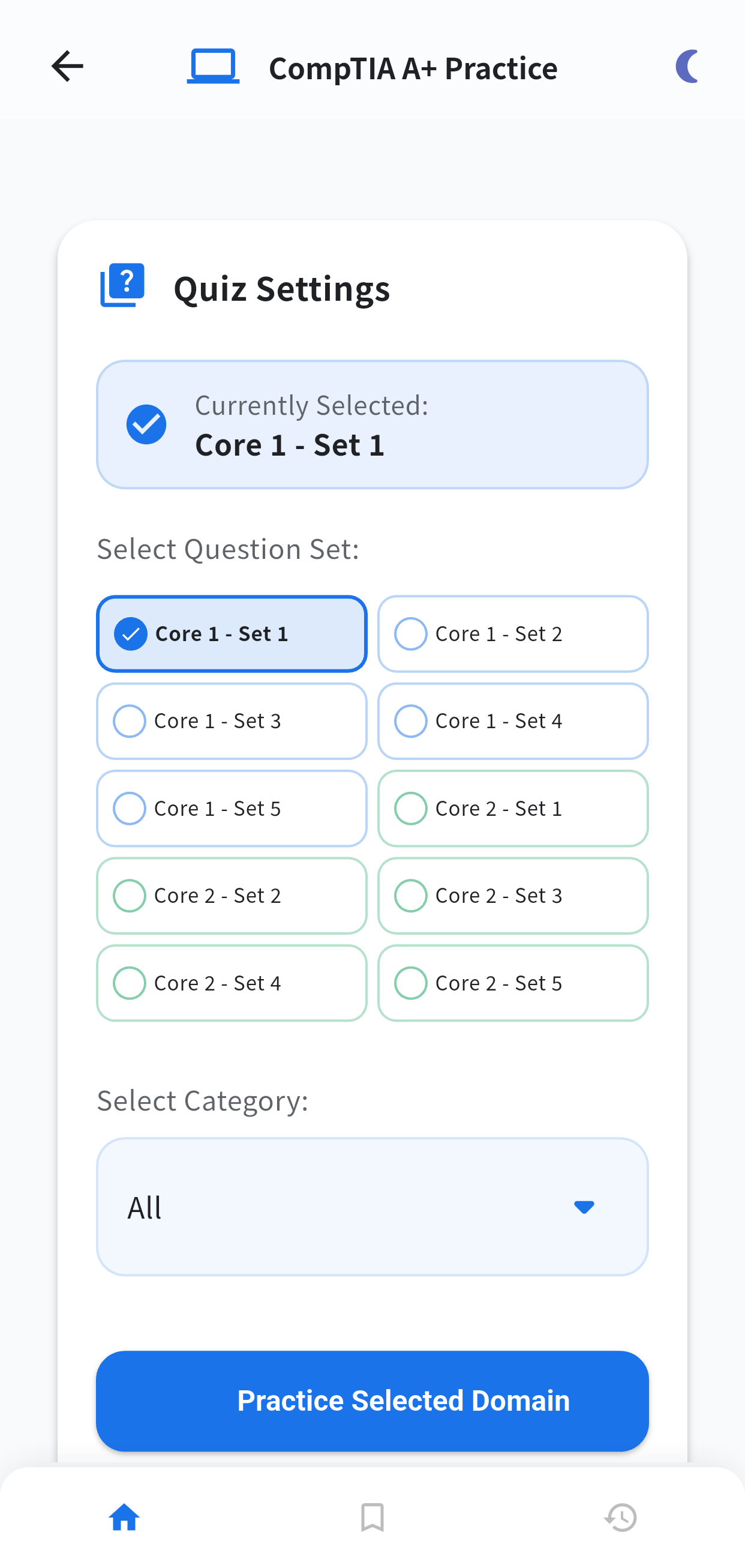 CompTIA A+ English app screen 1